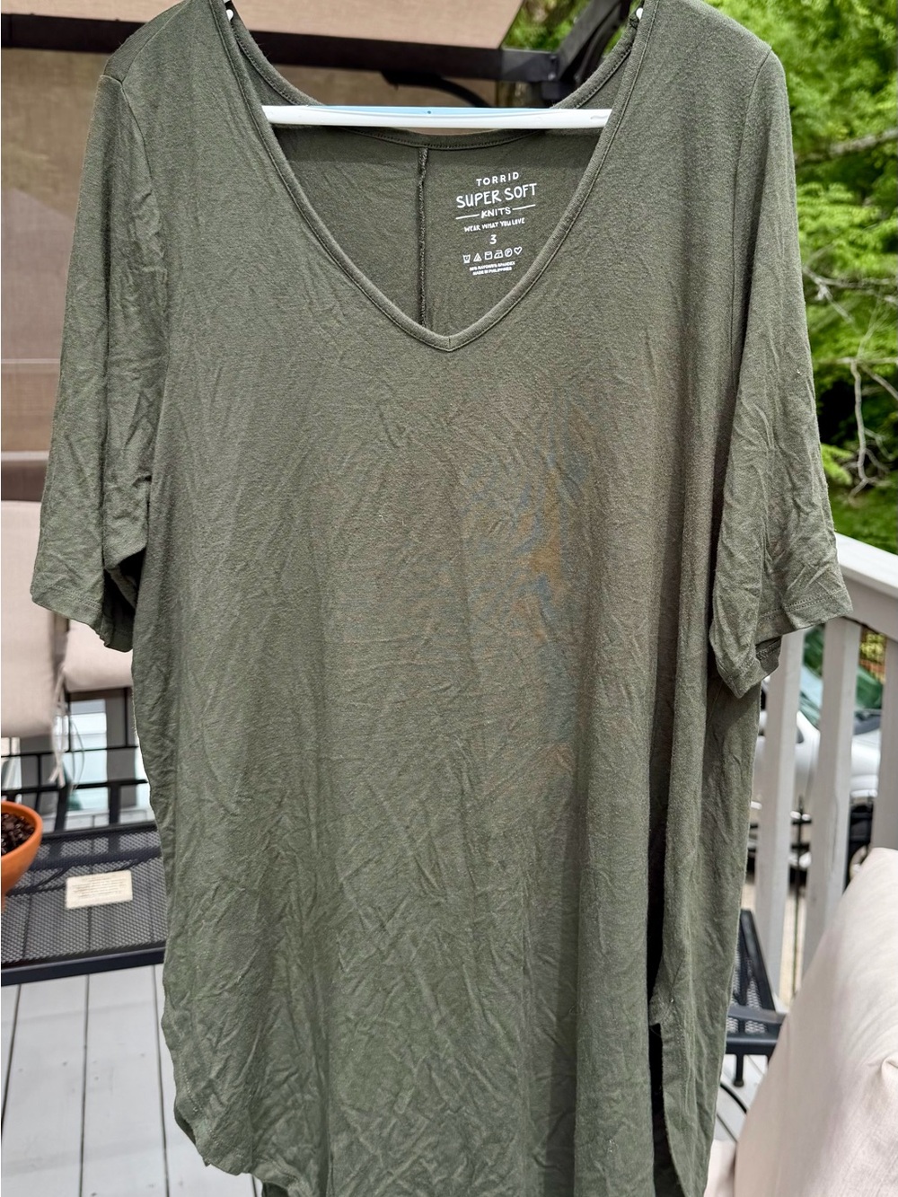 Torrid V-Neck Tee Super Soft Knit in Olive